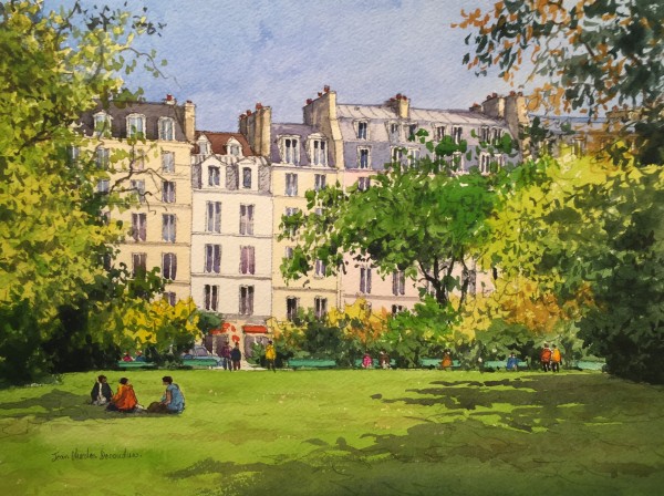 Aquarelle Originale Paris